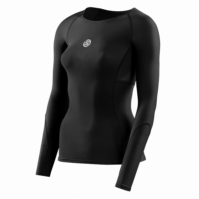SKINS スキンズ　レディース　トップス　ロングスリーブ　ブラック SKINS スキンズ SERIES-3 ウィメンズ トップス ロングスリーブ