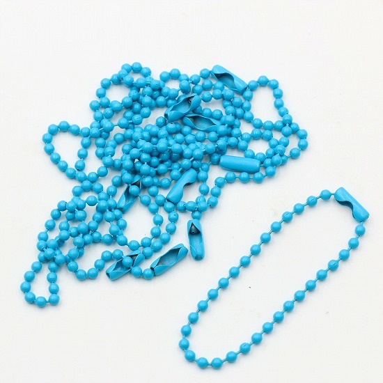 カラー ボールチェーン 10本セット 11cm 2mm幅 全20色 キーチェーン