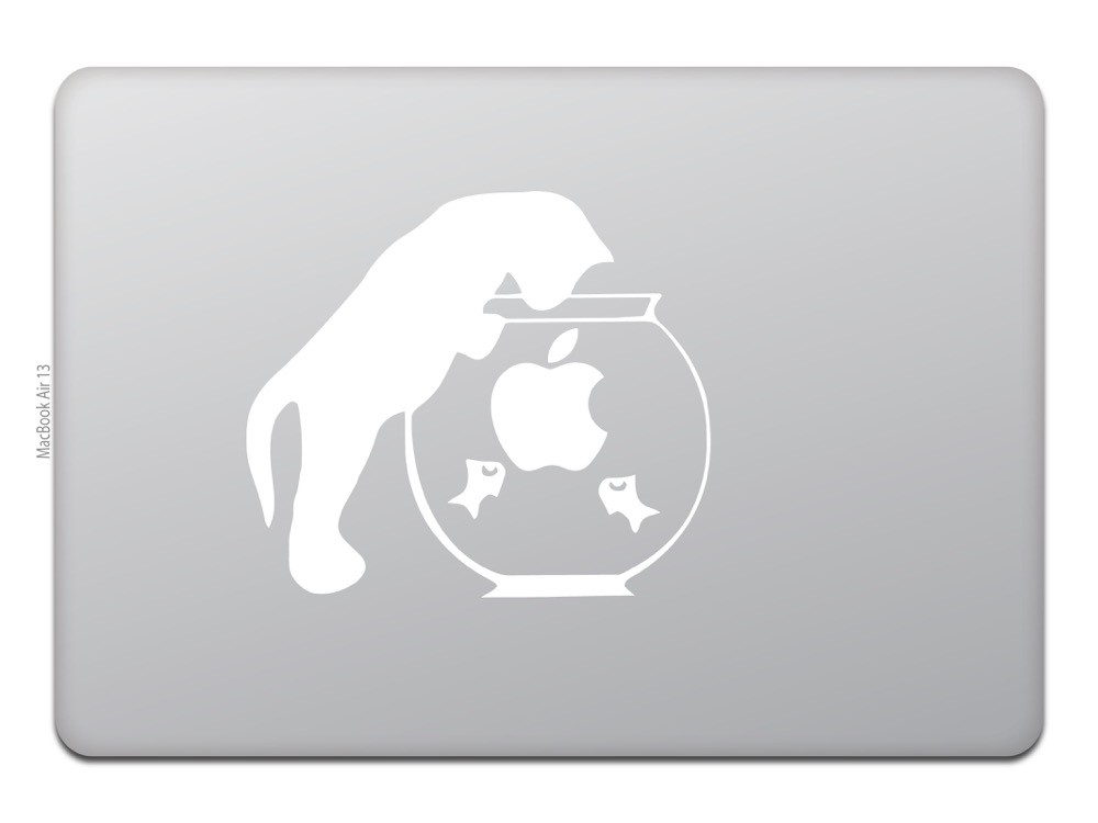 MacBook Air シルバー 猫のステッカー付き MacBook Air / Pro マックブック ステッカー シール 猫 ネコ 首を
