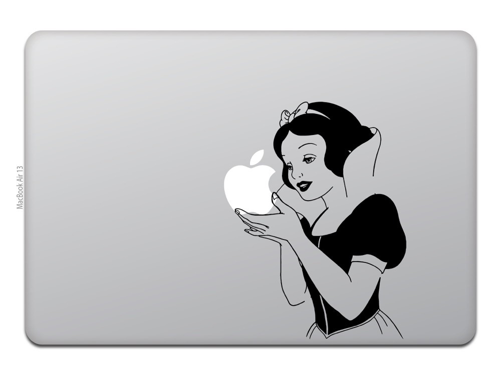 MacBook Air / Pro マックブック ステッカー シール 白雪姫 モノクロ