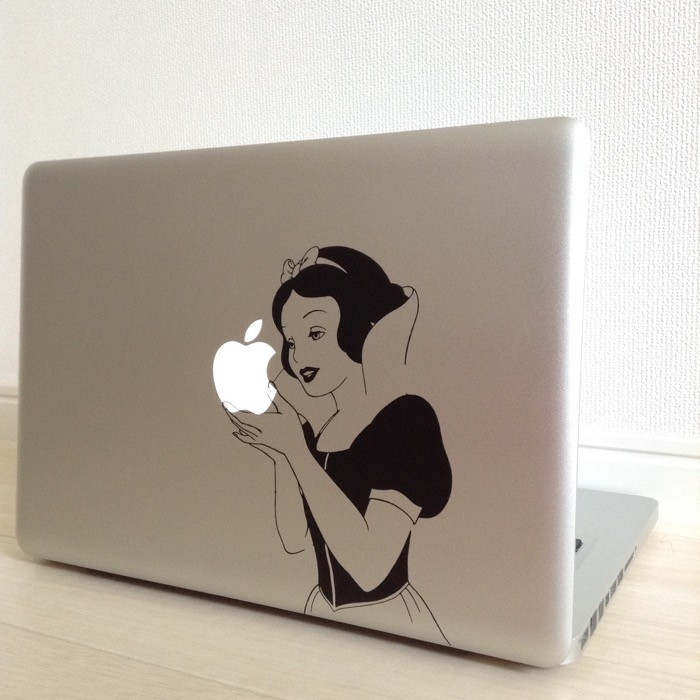 MacBook Air / Pro マックブック ステッカー シール 白雪姫 モノクロ MacBook Air / Pro マックブック ステッカー シール 白雪姫 モノクロ