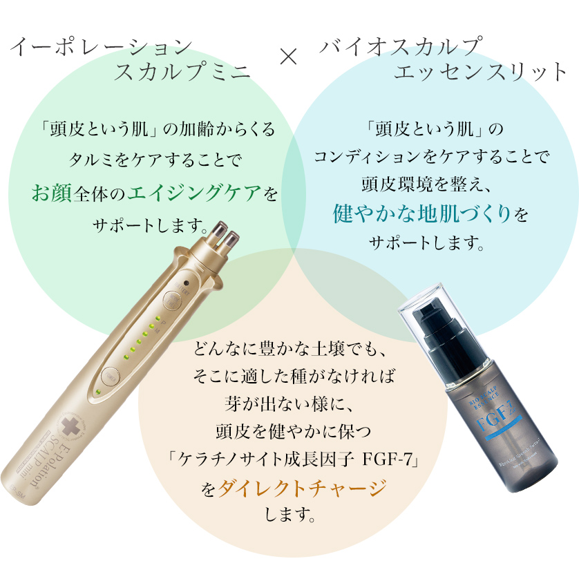 スカルプケア美容器 頭皮ケア FGF-7 女性 男性 エレクトロ