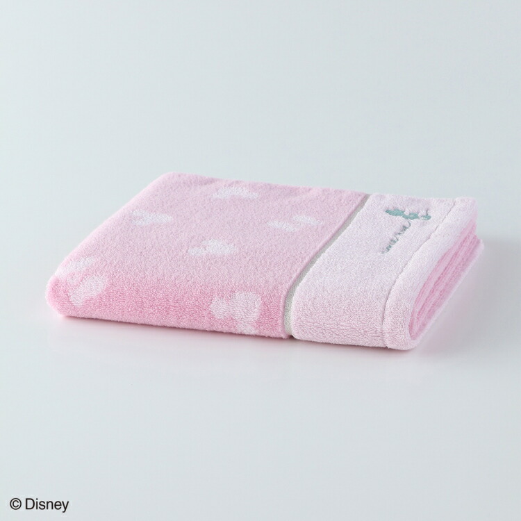 キャラクタータオル ピンク 黒 約30cm x 40cm UCHINO 【UCHINO公式店】ウチノ シルエット バスタオル ｜ ディズニー