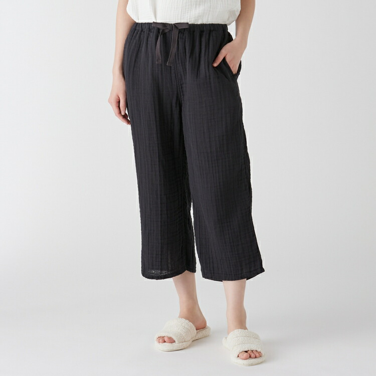 UCHINO クレープガーゼ ベーシッククロップドメンズパンツ