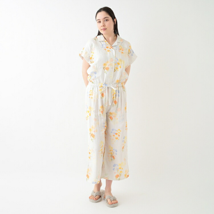 UCHINO SALE UCHINO マシュマロガーゼ フラワーブーケパンツ プリント