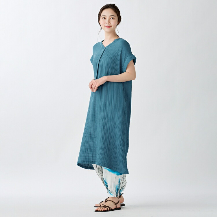 UCHINO SALE UCHINO公式店 クレープガーゼブルーパームレディース