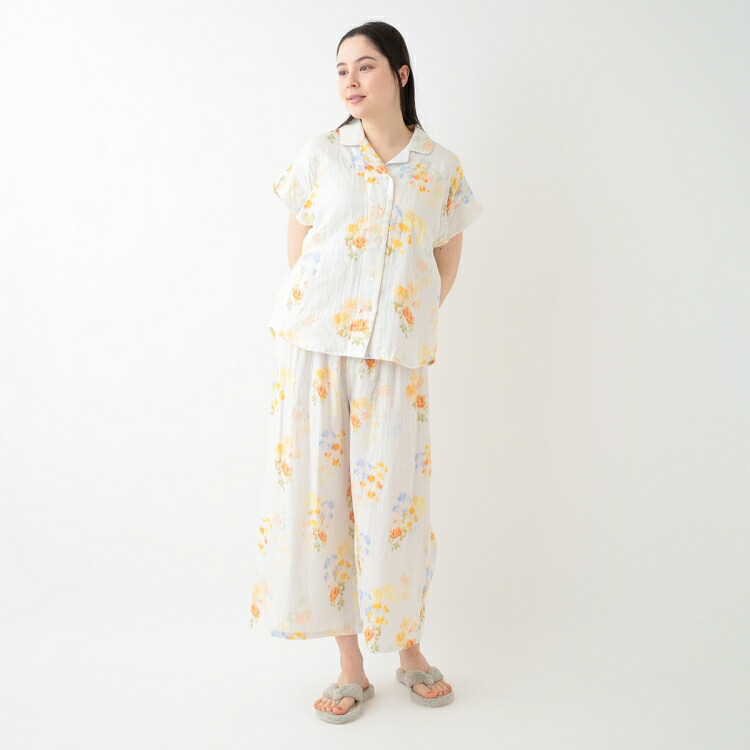 UCHINO SALE UCHINO マシュマロガーゼ フラワーブーケブラウス