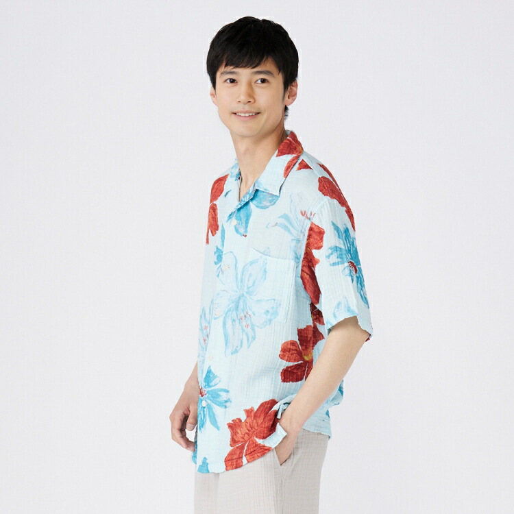 UCHINO SALE UCHINO公式店 クレープガーゼオアシスフラワーメンズ
