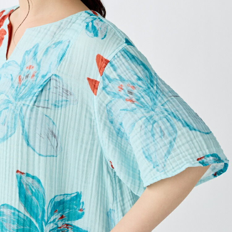 UCHINO UCHINO公式店 クレープガーゼオアシスフラワーレディス