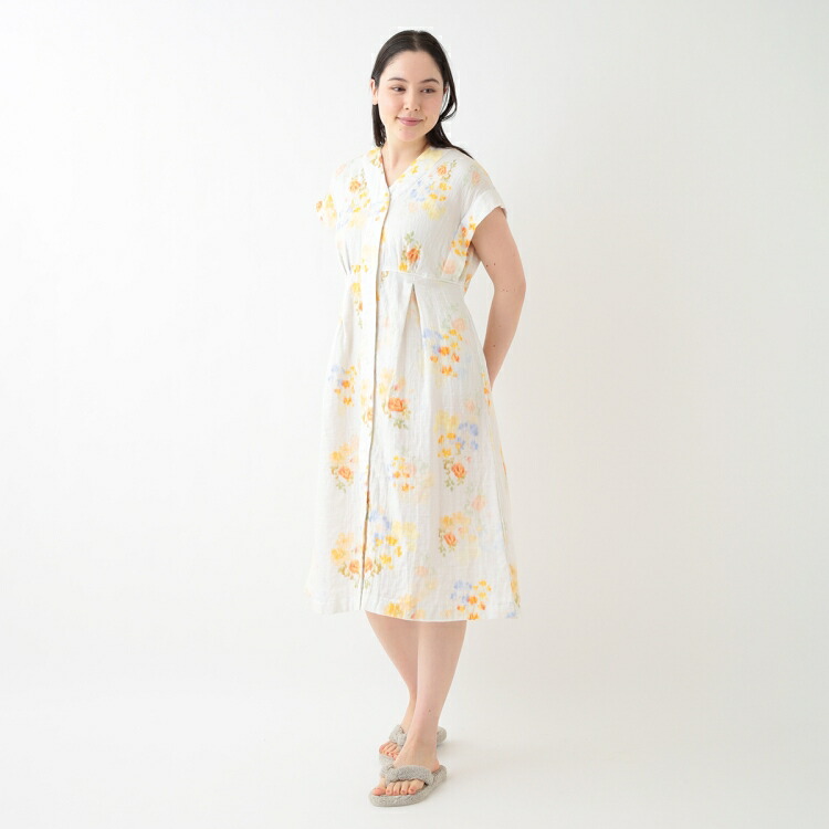 UCHINO SALE UCHINO マシュマロガーゼ フラワーブーケワンピース