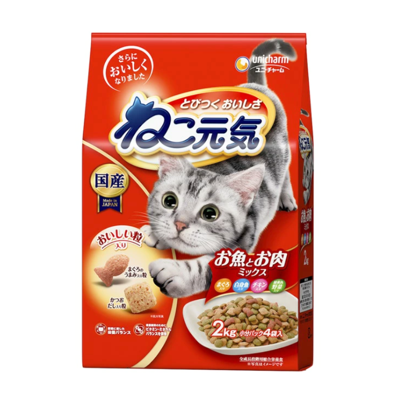 Yahoo! Yahoo!ショッピング(ヤフー ショッピング)ユニ・チャーム ねこ元気 お魚とお肉ミックス 野菜・白身魚 2kg×5袋セット