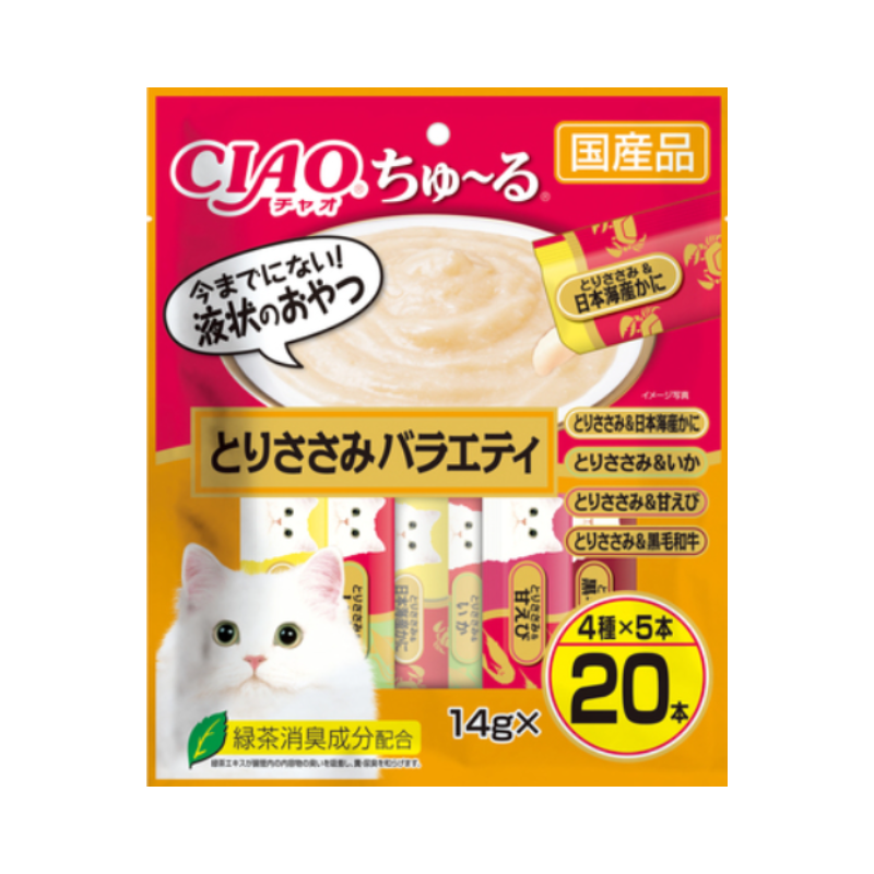 CIAO（いなばペットフード） - いなば愛玩動物ボンネット CIAO チャオ ちゅ〜る とりささみ多種多様さ 20本入り口・入口×16袋仕掛ける 猫用品-おやつ-キャットフード