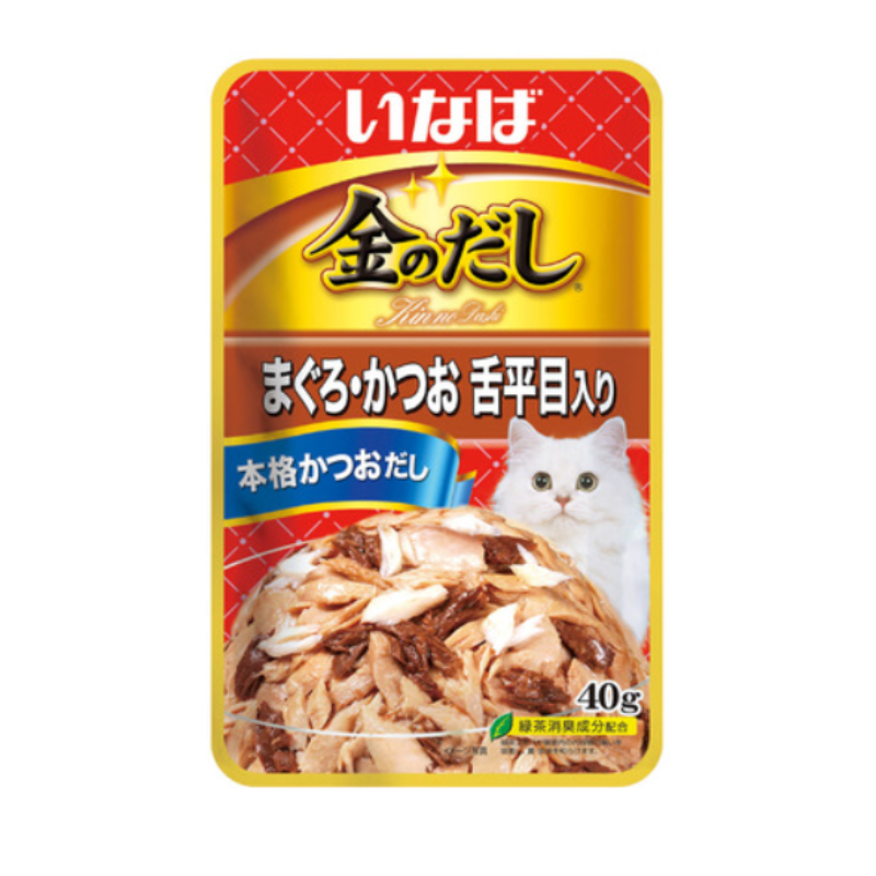 いなばペットフード 金のだしパウチ まぐろ・かつお 舌平目入り 40g×96袋セット