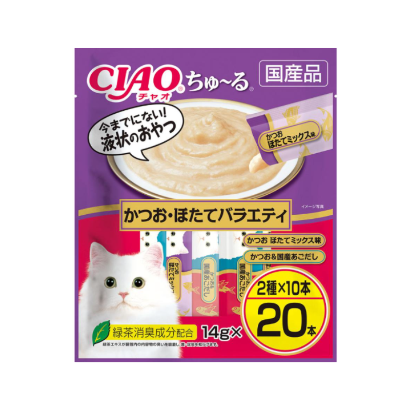 いなば CIAO ちゅ〜る かつお・ほたてバラエティ 20本入り×16袋セット