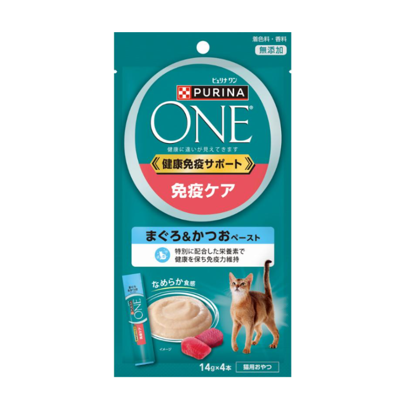 ネスレピュリナ ピュリナワン 猫用おやつ 免疫ケア まぐろ＆かつおペースト 14g×4本入×26袋セット