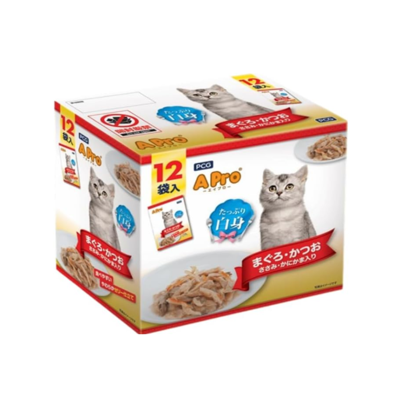A Pro（エイプロ） 猫パウチ まぐろ・かつお・ささみ かにかま おかか