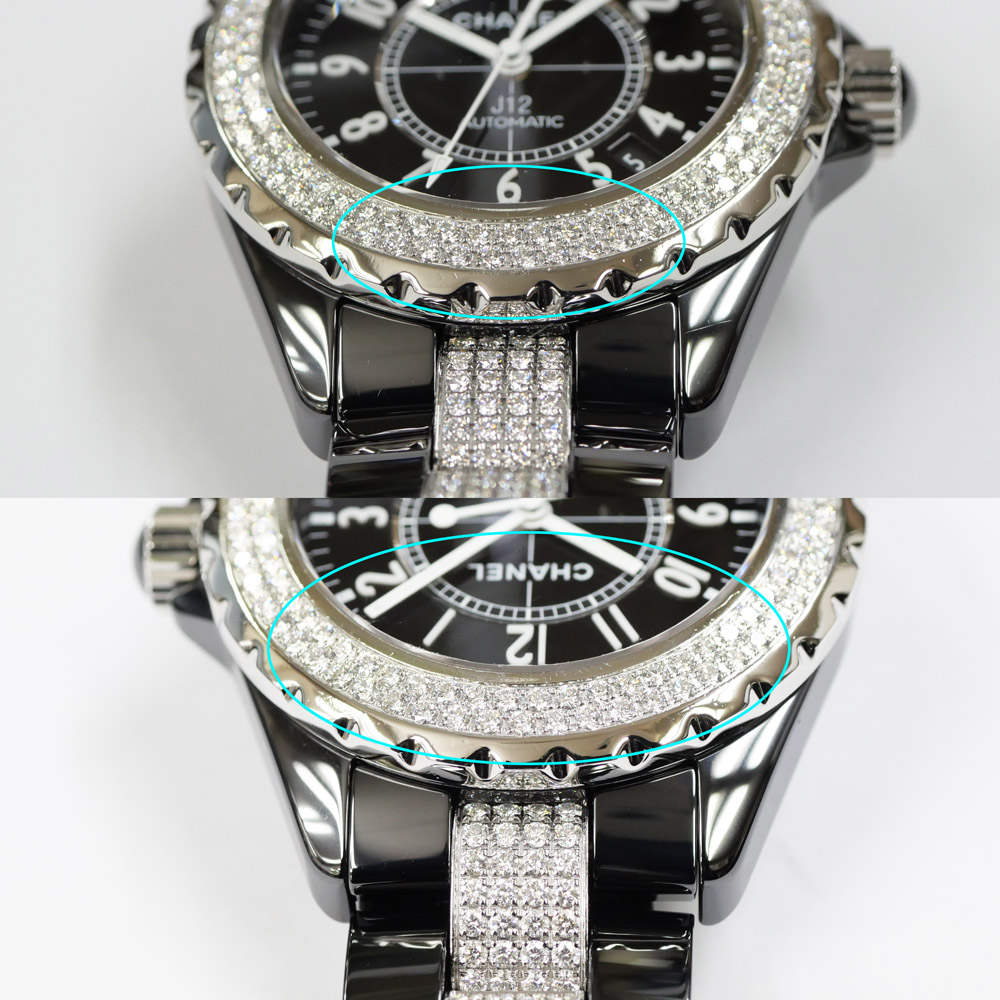 名東】シャネル J12 38mm ダイヤベゼル H1339 ブラック文字盤