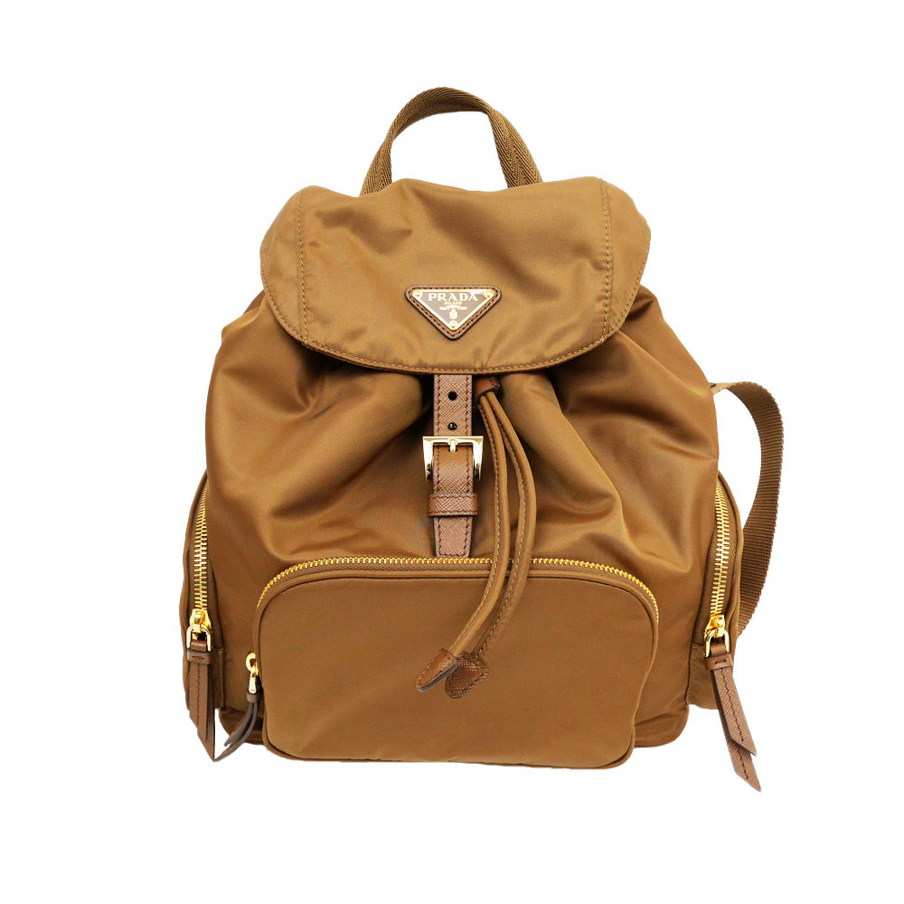 【名東】プラダ バックパック スモール Re-Nylon リュックサック バッグ 1BZ081 BRANDY レディース その他 未使用