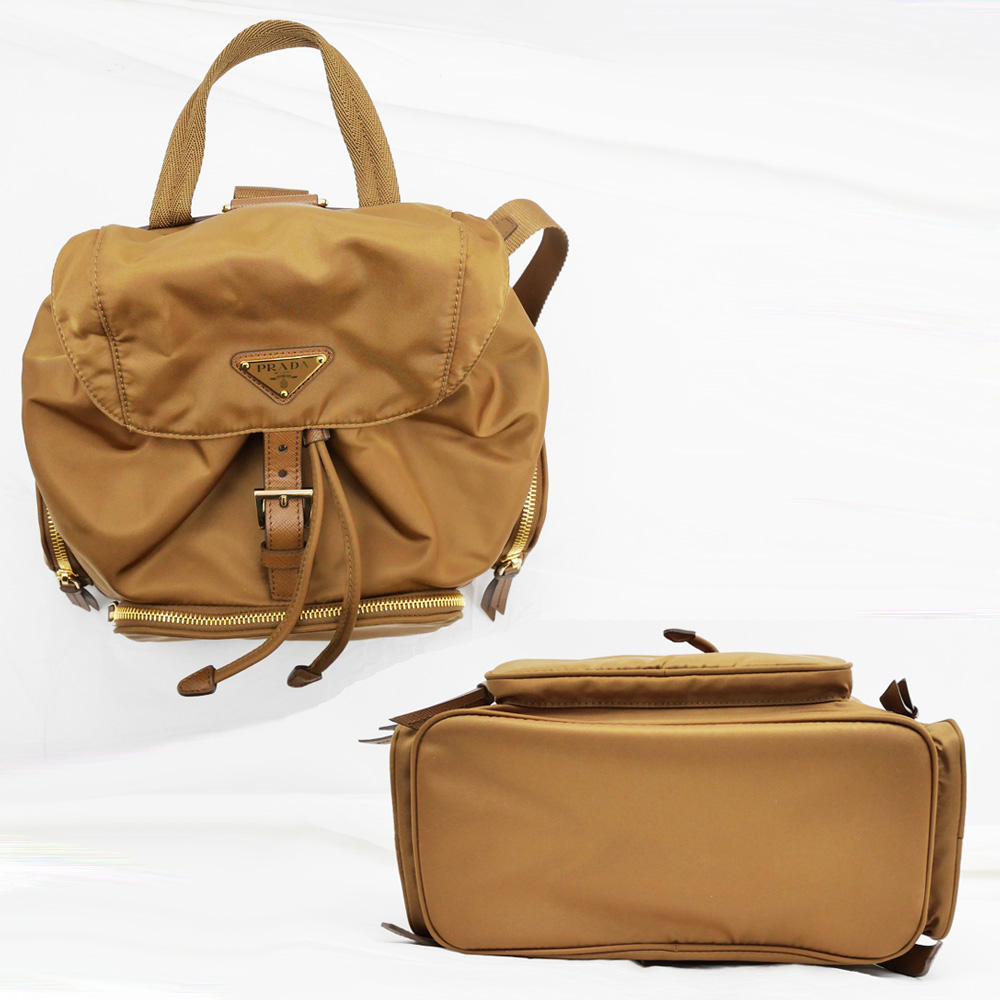 【名東】プラダ バックパック スモール Re-Nylon リュックサック バッグ 1BZ081 BRANDY レディース その他 未使用_3