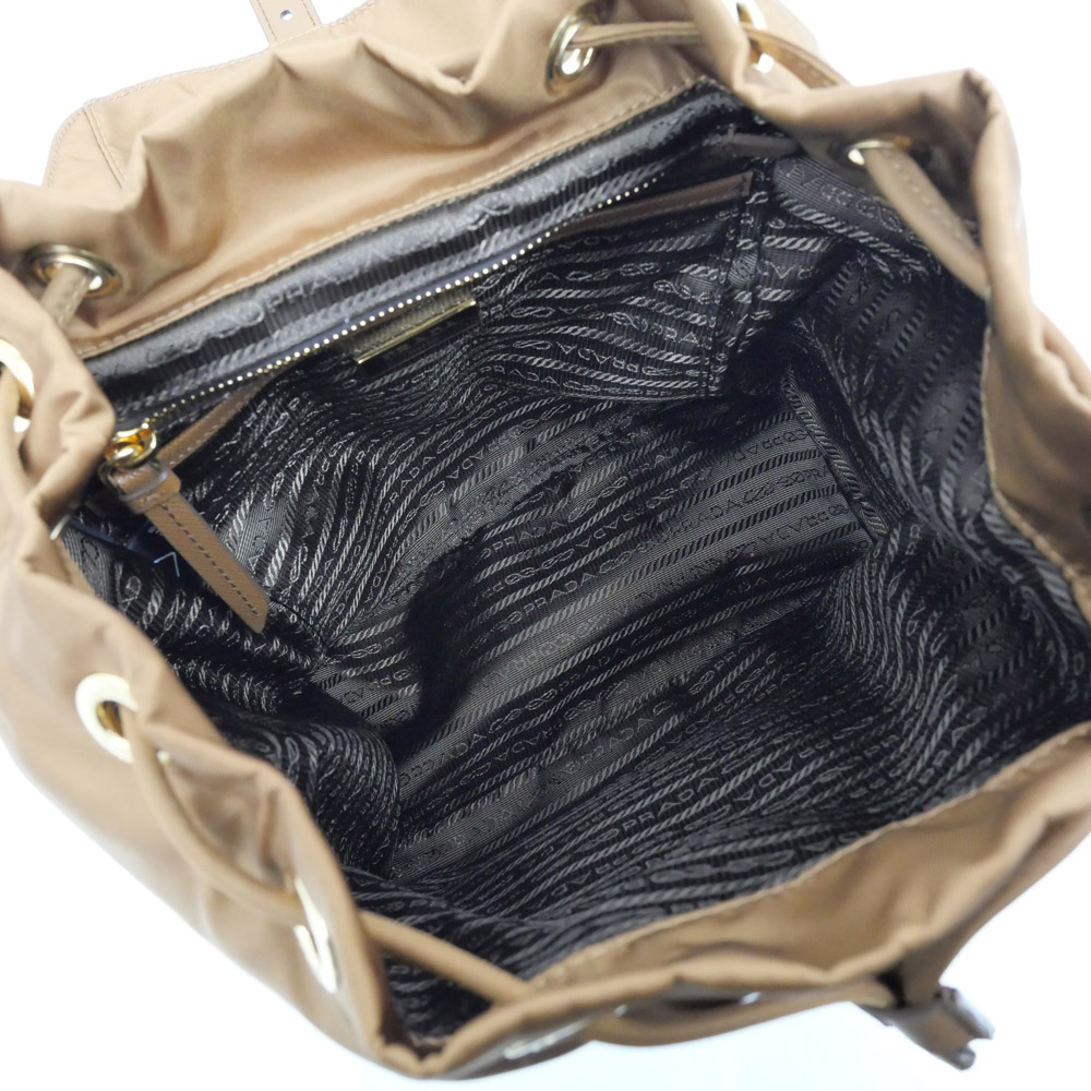 【名東】プラダ バックパック スモール Re-Nylon リュックサック バッグ 1BZ081 BRANDY レディース その他 未使用_5