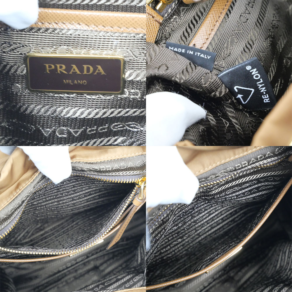 【名東】プラダ バックパック スモール Re-Nylon リュックサック バッグ 1BZ081 BRANDY レディース その他 未使用_6