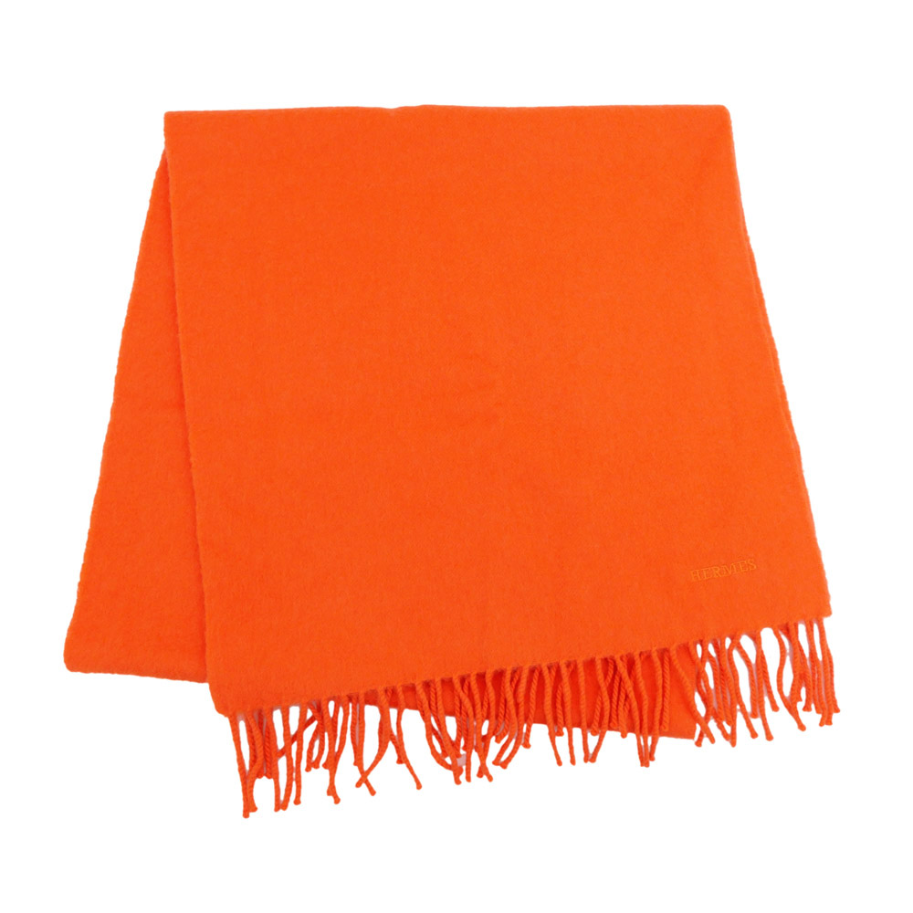 名東】エルメス マフラー オレンジ カシミヤ 小物 その他 : 質ウエダ