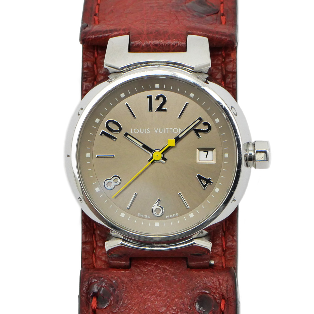 名東】ルイヴィトン タンブール デイト 28mm Q1212 ブラウン文字盤 