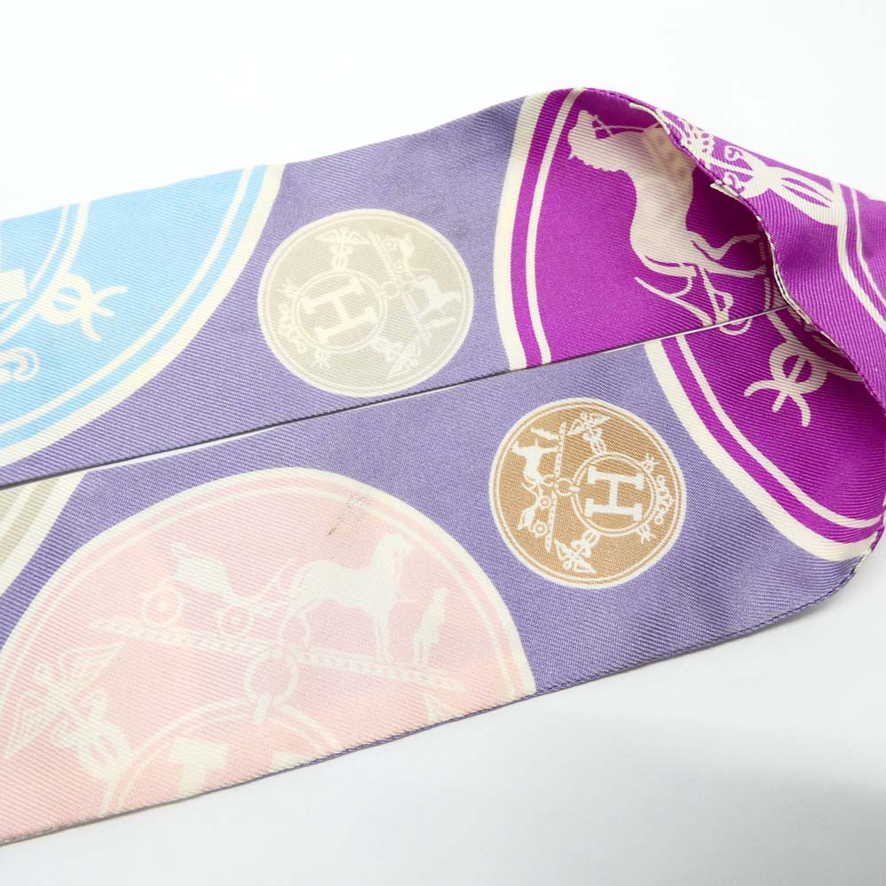 HERMES ツイリー スカーフ パープル系　エクスリブリスの紙吹雪 名古屋】エルメス ツイリー エクスリブリスの紙吹雪 Ex-Libris les