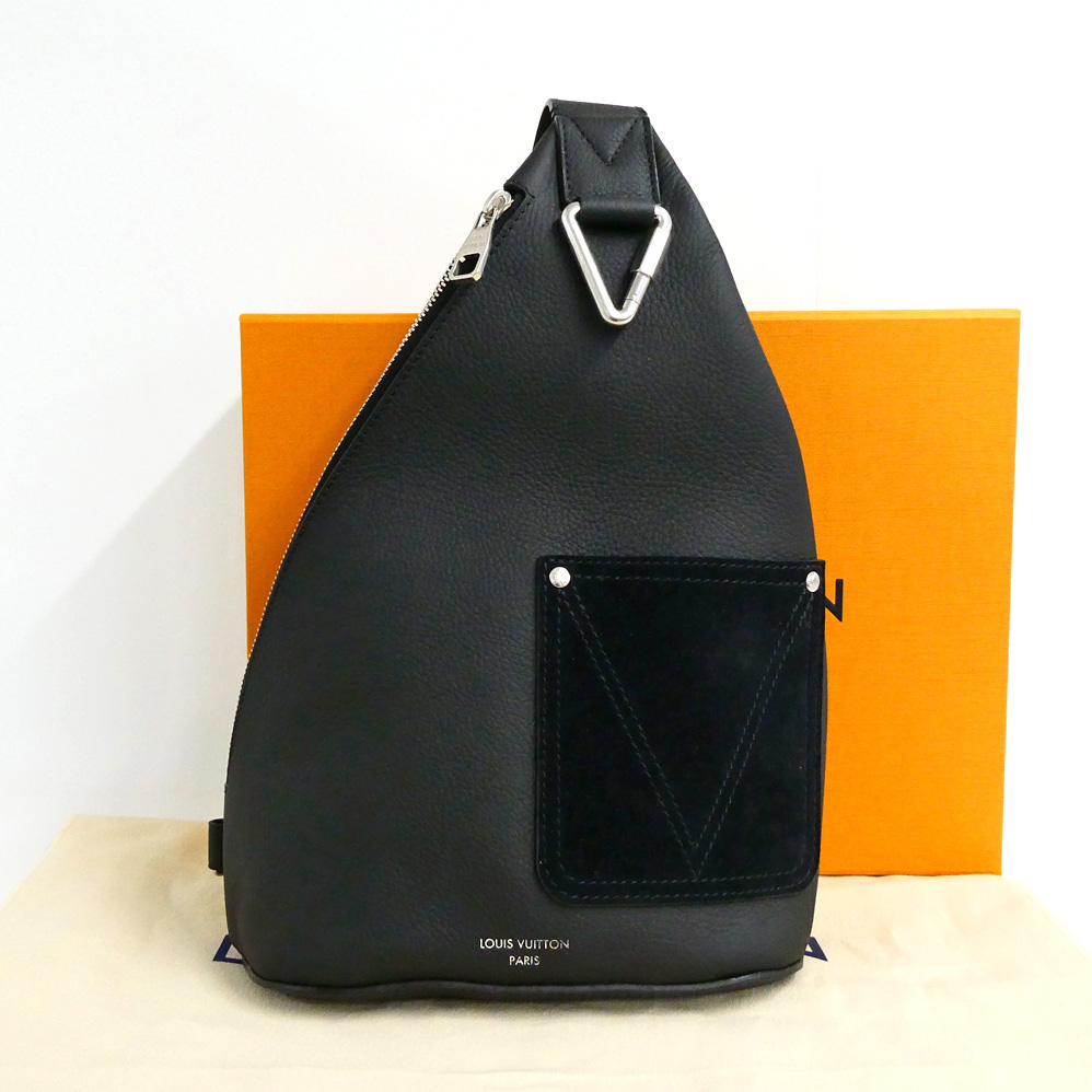 【名古屋】ルイヴィトン デルタ スリングバッグ M27060 ブラック LVタッチ レザー シルバー金具 ショルダー メンズ 未使用_9