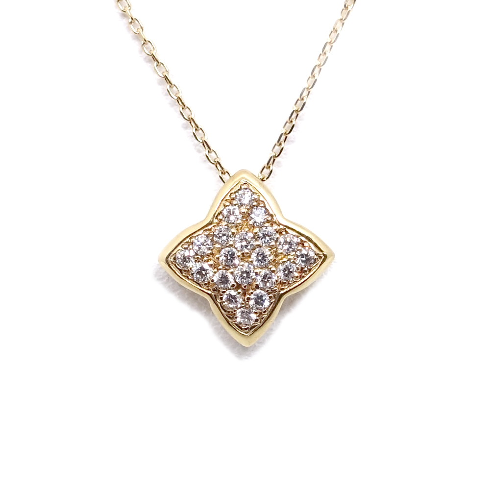 栄】ヴァンドーム青山 ネックレス アリュメ K18 ダイヤモンド 0.18ct 