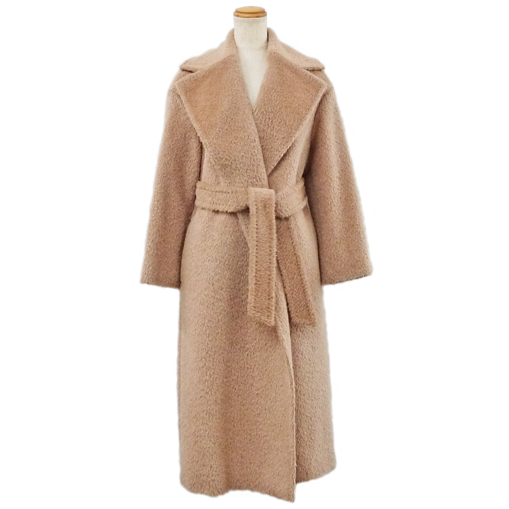 【栄】マックスマーラ ロングコート 34 601601236 ベージュ アルパカ ウール イタリア製 アパレル 服 レディース 女