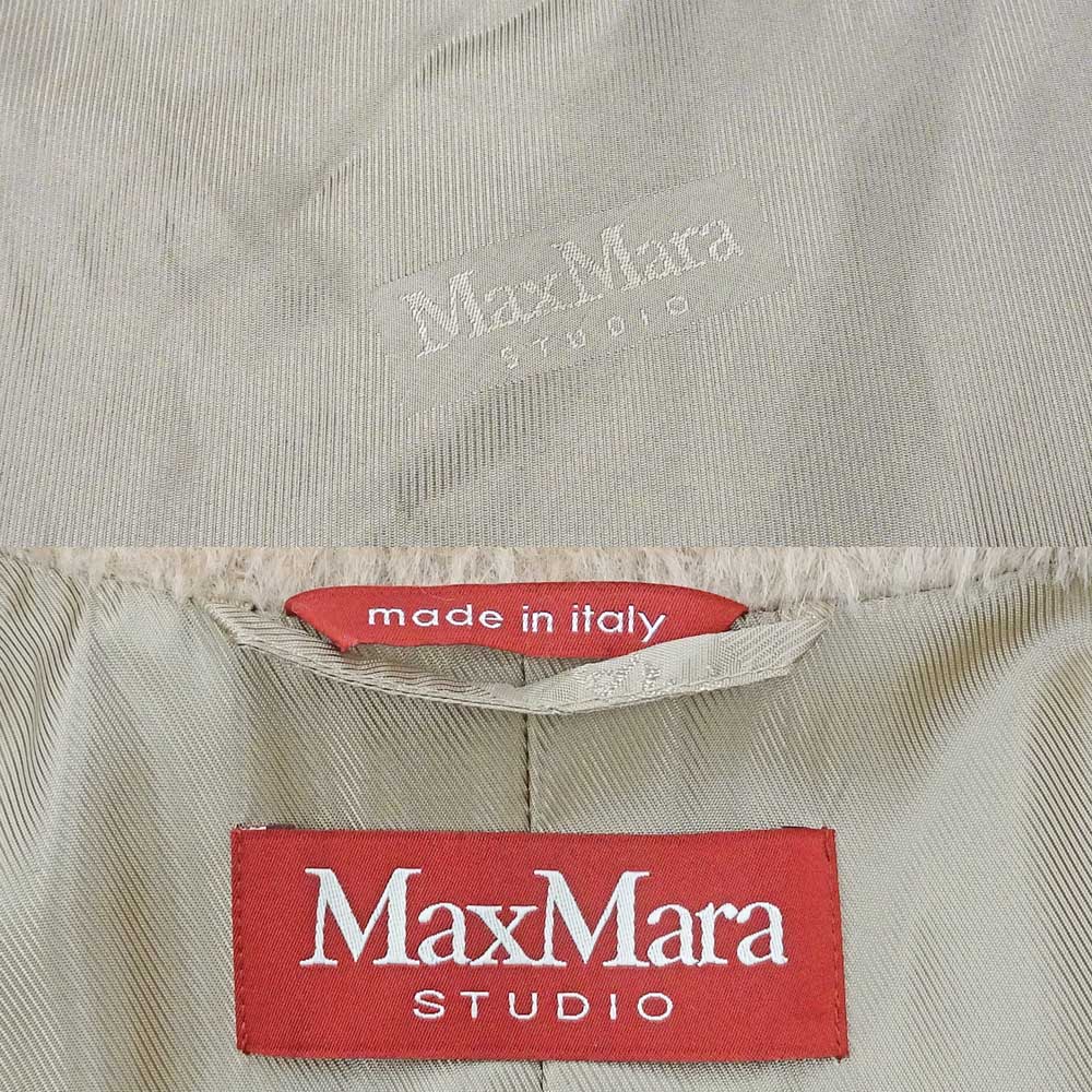 【栄】マックスマーラ ロングコート 34 601601236 ベージュ アルパカ ウール イタリア製 アパレル 服 レディース 女_6