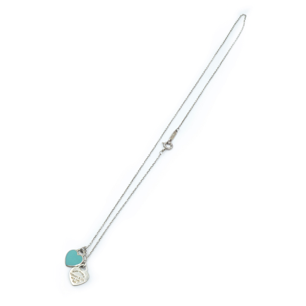 【栄】ティファニー リターントゥ ダブルハート ネックレス SV925 シルバー ブルー ジュエリー その他 約2.6g 約40cm 箱_4