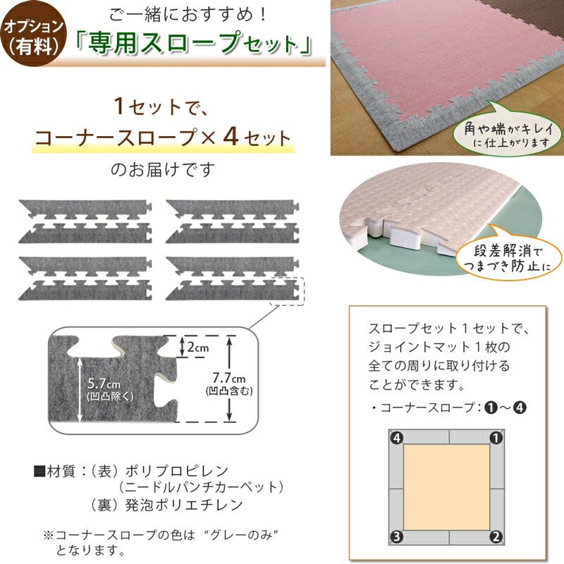 防炎 ジョイントカーペット 90cm角 全5色（1枚/JC-90）防音 ジョイント
