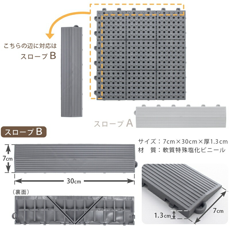 ベランダ ジョイントマット すのこ パレスチェッカー 専用スロープ（A