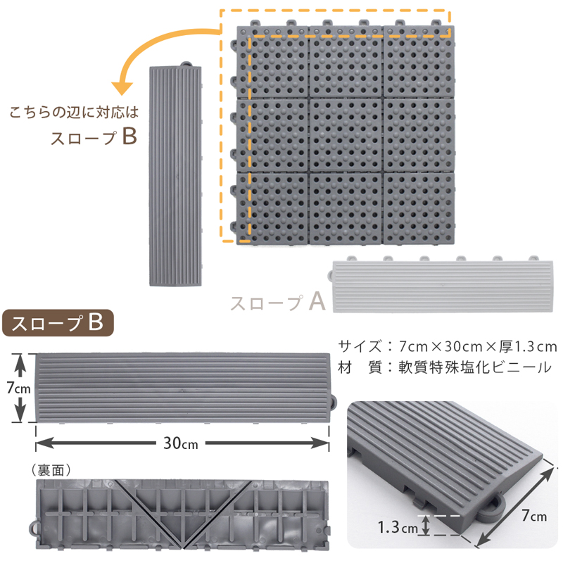 ベランダ ジョイントマット すのこ パレスチェッカー 専用スロープ（A