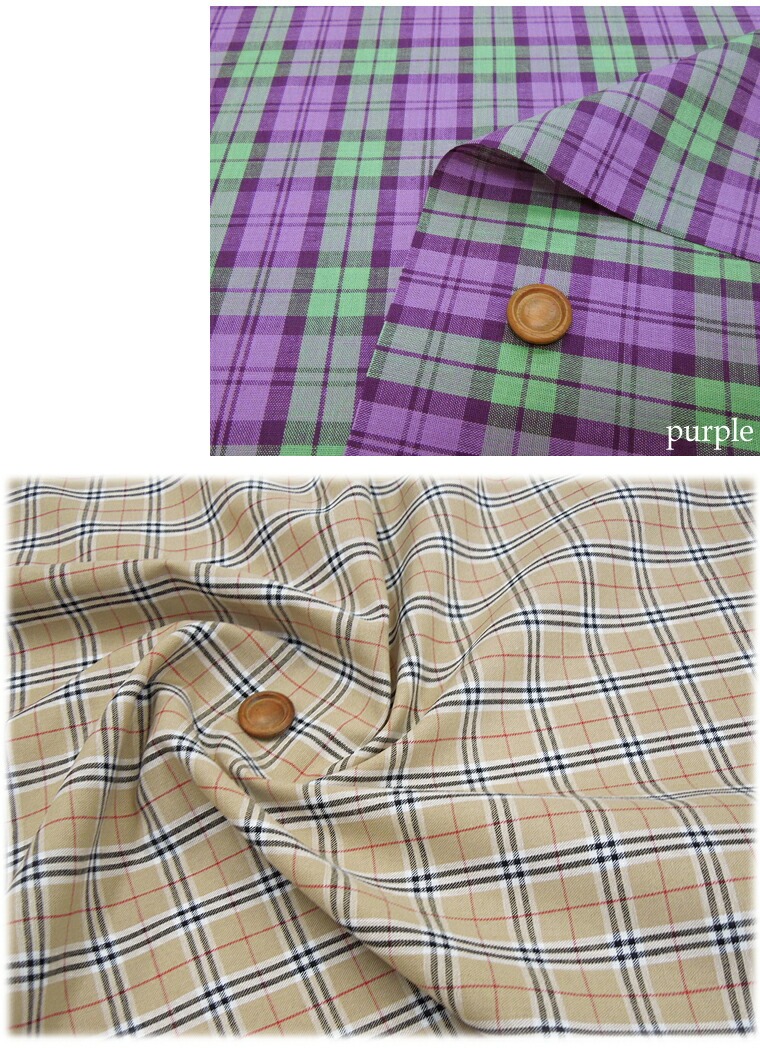 タータン 布 生地 定番 先染め 手作り 入園 入学 通園 通学 男の子 女の子 商用可 バザー に おすすめ 赤 緑 青 紫 黄色 レッド グリーン ブルー パープル