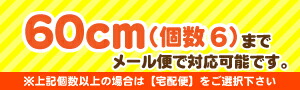 メール便は0.6m(個数6)までご利用いただけます