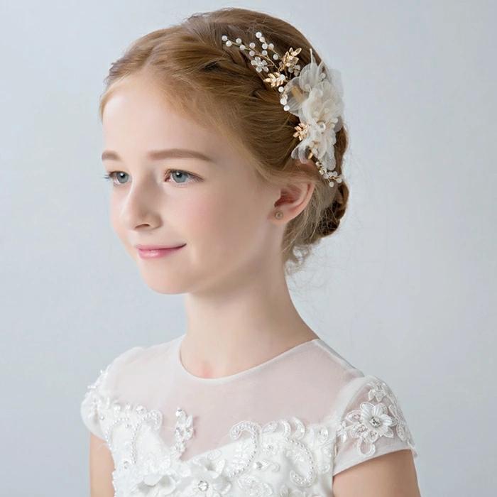 アクセサリー 子供 女の子 髪飾り 花 ビジュー＆お花付き フォーマル キッズ 発表会 結婚式 七五三 髪飾り 髪留め お誕生日プレゼント 撮影  ギフト 華やかな印象 ドレス、ブライダル
