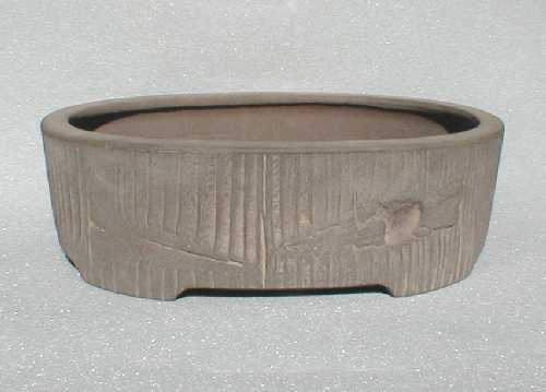 植木鉢【禄巳斉春松】手作り切立長角盆栽鉢(イブシ）13号 : ヤマコー