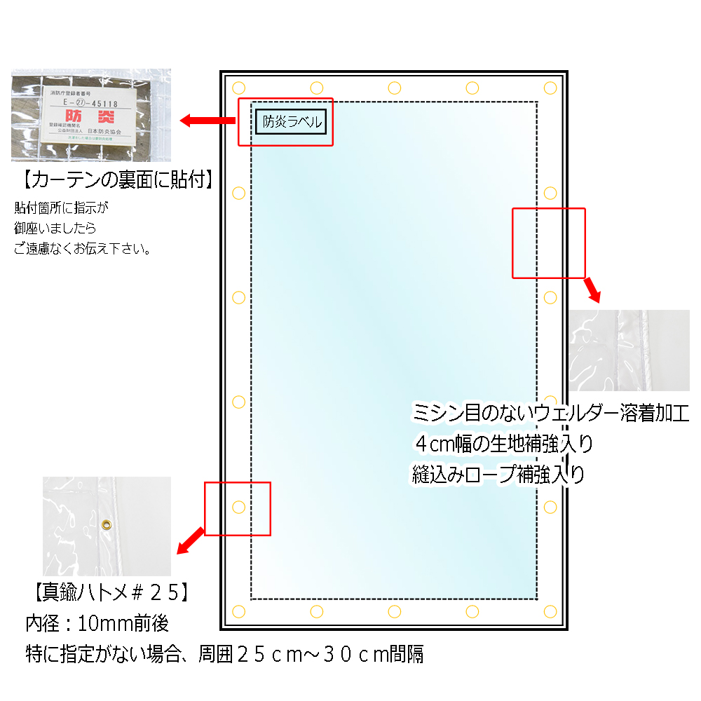 ビニールカーテン 梨地クリア 半透明 0.3mm厚x幅200-260cmx高さ130-150cm : ct62-t0121 : 上村シート ヤフー店  - 通販 - Yahoo!ショッピング