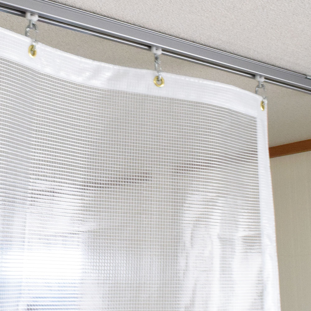 ビニールカーテン 耐熱防炎 透明 0.47mm厚x幅500-600cmx高さ280-300cm