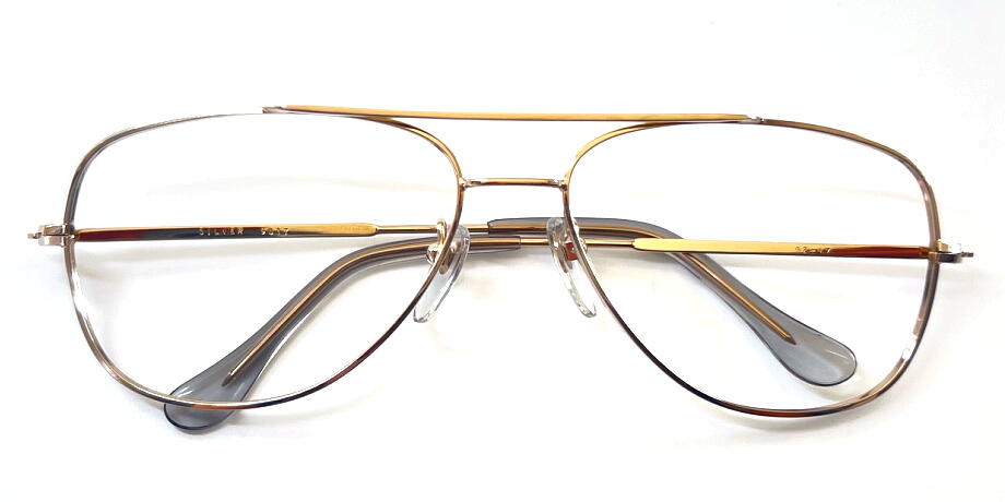 ヴィンテージ メタルオート、ティアドロップ メガネフレーム SILVER