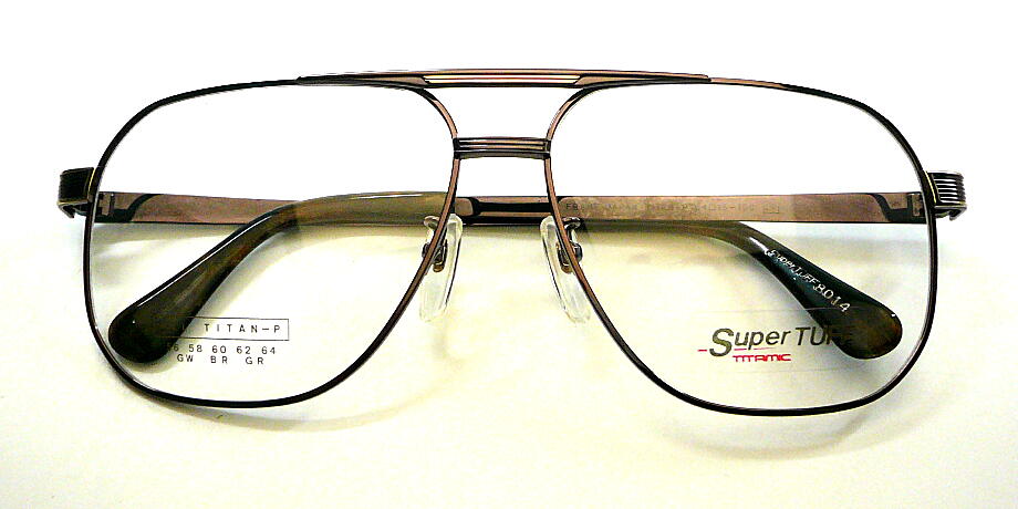 TITAmIC Super TUFF Ⅱ ヴィンテージ 眼鏡 フレーム 強度用 ヴィンテージ SUPER TUFF 超ビッグサイズ ツーブリッジ メガネフレーム