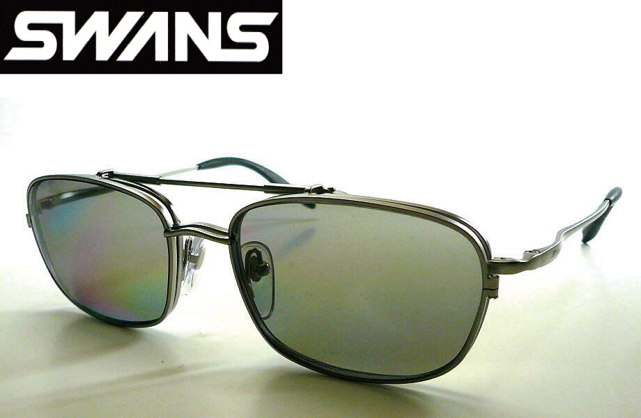 SWANS（スワンズ） SWF-007 MGRY 偏光ハネアゲ付き メガネフレーム