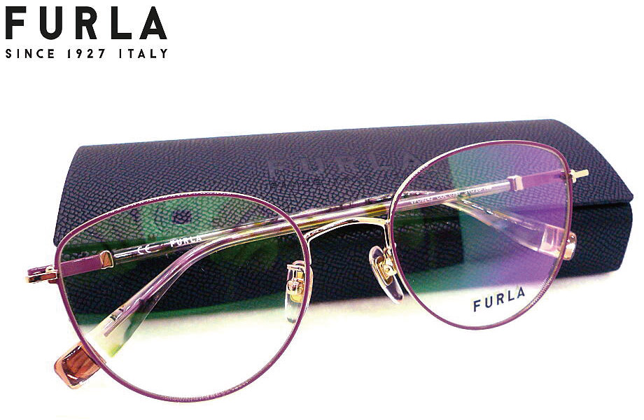 【新品】FURLA レディースメガネ　紫　パープル FURLA（フルラ） メガネフレーム ブランド クリアパープル 紫 4989J