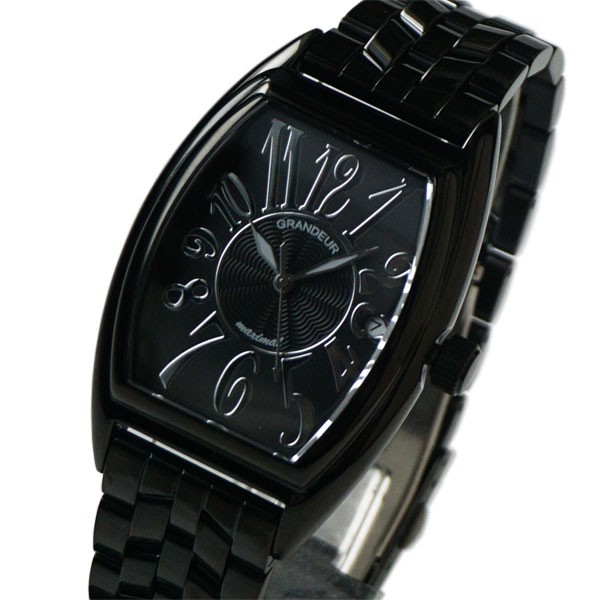 日本製 GRANDEUR（グランドール） トノー型3針クオーツ メンズ腕時計