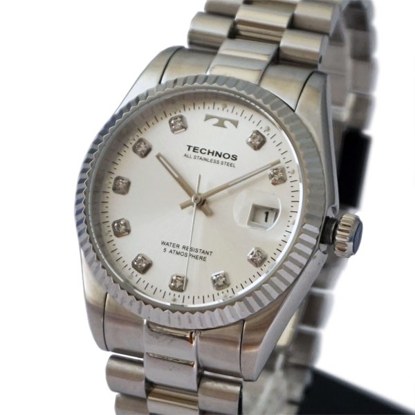 TECHNOS（テクノス） ラウンド デイト シルバー T9604SS : Buena