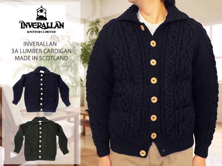 INVERALLAN 襟付きカーディガン　ハンドメイド INVERALLAN 襟付きカーディガンハンドメイド