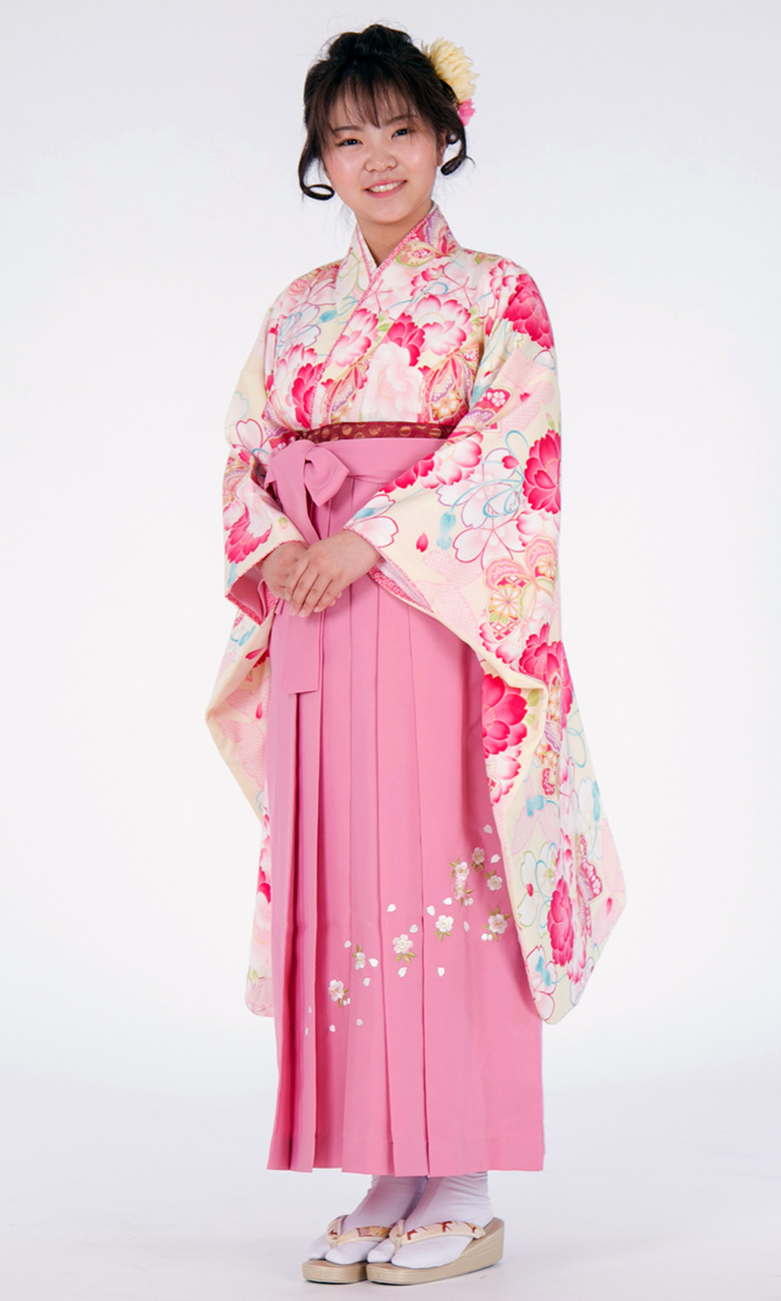 小学生 卒業式 レンタル 袴 HK-33 ピンク 桜 フルセットレンタルハカマ